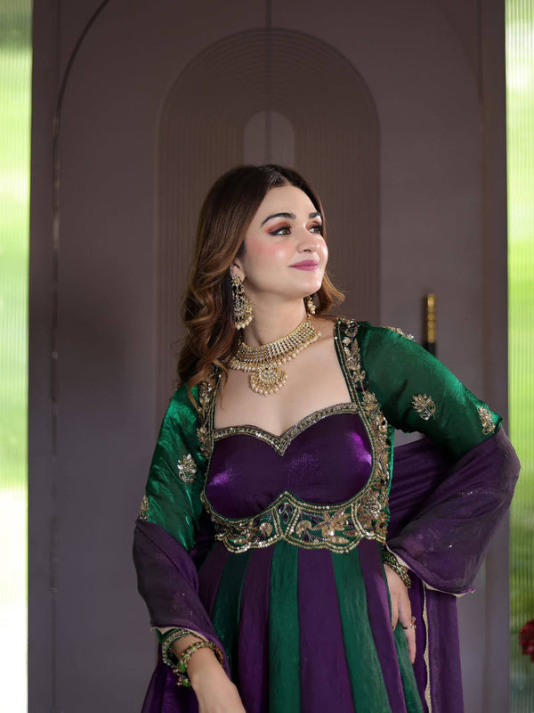 Heavy Fandy Silk Anarkali Suit