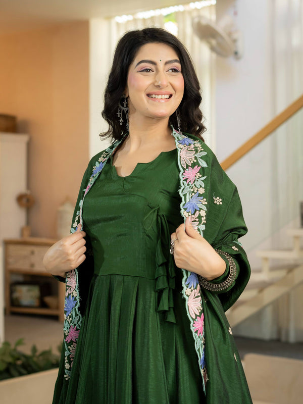 Heavy NC Vichitra Silk Anarkali Suit