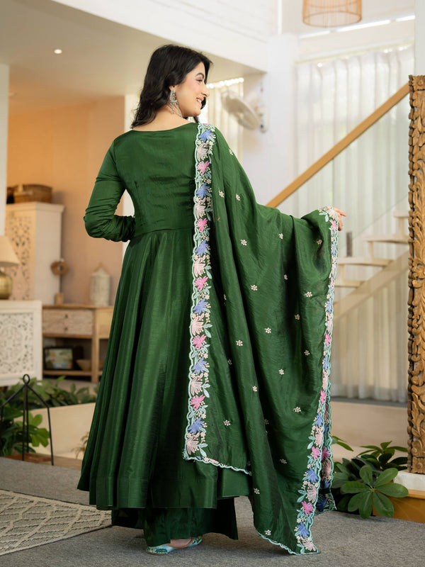 Heavy NC Vichitra Silk Anarkali Suit