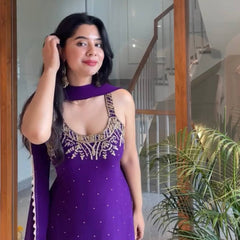 Heavy Faux Georgette Palazzo Suit Set