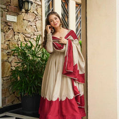 Pure Roman Silk Anarkali Gown Suit Set