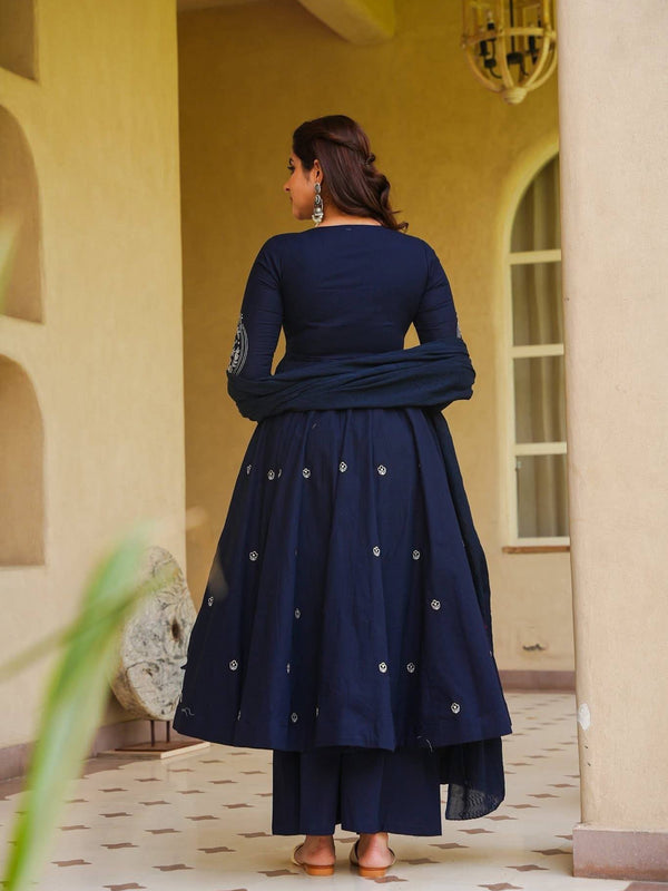 Heavy Roman Silk With Heavy Embroidery Work Anarkali Suit