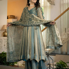 Heavy Fandy Silk With Sequence And Embroidery Work Anarkali Suit