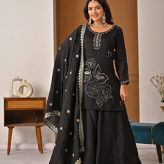 Heavy Vichitra Silk Sharara Palazzo Suit Set