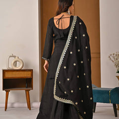 Heavy Vichitra Silk Sharara Palazzo Suit Set
