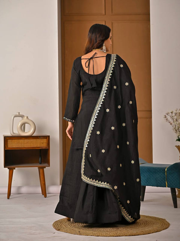 Heavy Vichitra Silk Sharara Palazzo Suit Set