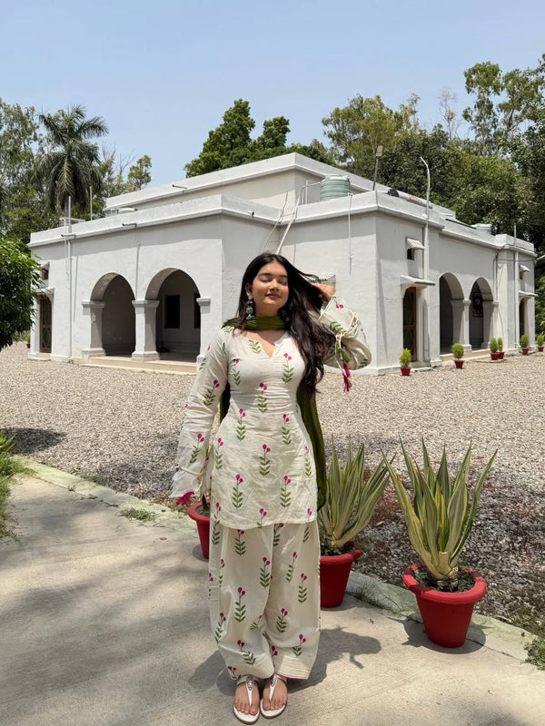 Heavy Pure Cameric Cotton Suit Set