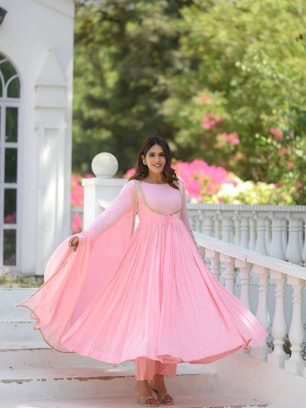 Heavy NC Vichitra Silk Anarkali Suit