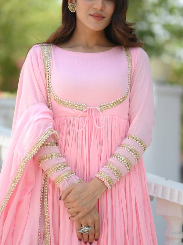 Heavy NC Vichitra Silk Anarkali Suit