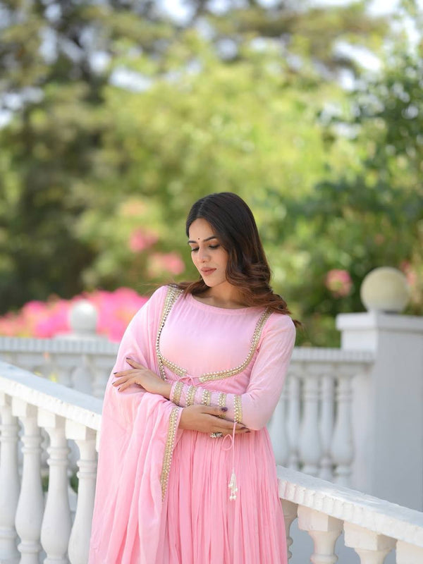 Heavy NC Vichitra Silk Anarkali Suit