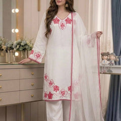 Pure Satin Rayon With Embroidery Thread Work, GPU Lace Border, And Fancy Bell Sleeves Palazzo Suit Set