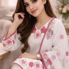 Pure Satin Rayon With Embroidery Thread Work, GPU Lace Border, And Fancy Bell Sleeves Palazzo Suit Set