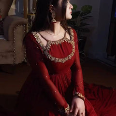 Heavy Faux Georgette Anarkali Gown Suit Set