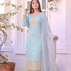 Heavy Faux Georgette Palazzo Suit Set