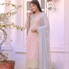 Heavy Faux Georgette Palazzo Suit Set