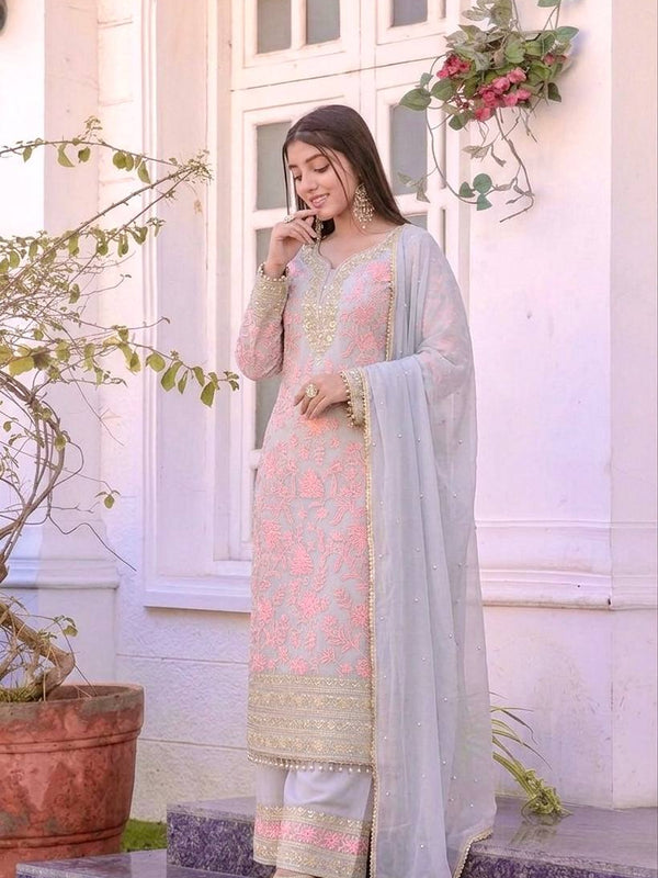 Heavy Faux Georgette Palazzo Suit Set