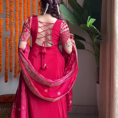 Heavy Natural Crep Silk With 5Mm Sequence And Heavy Embroidery Work Anarkali Suit