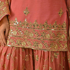 Heavy Crunchy Silk Material With Sequence And Embroidery Work Sharara Palazzo Suit Set