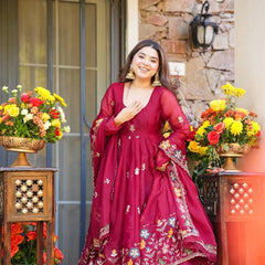 Tabby Organza With Bids Hand Work and Embroidery Work Anarkali Suit