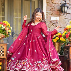 Tabby Organza With Bids Hand Work and Embroidery Work Anarkali Suit