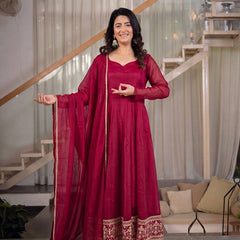Heavy Crunchy Silk Anarkali Suit