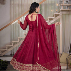 Heavy Crunchy Silk Anarkali Suit