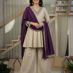 Designer Party Wear Look Top , Sharara Plazzo and Dupatta