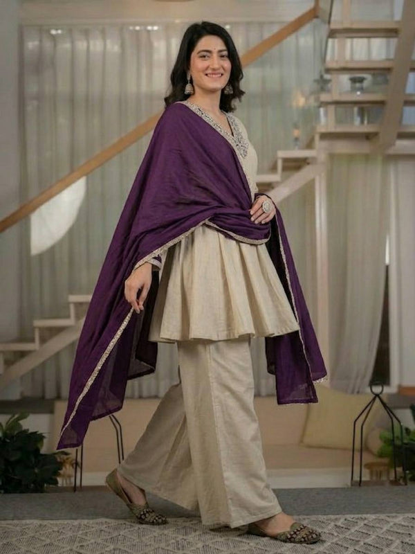 Designer Party Wear Look Top , Sharara Plazzo and Dupatta