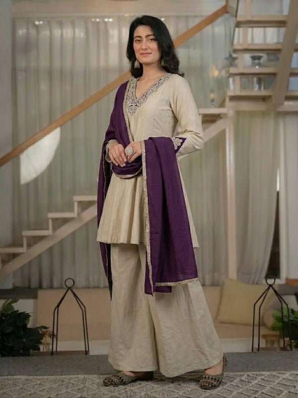 Designer Party Wear Look Top , Sharara Plazzo and Dupatta