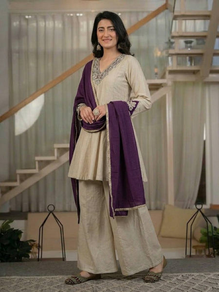 Designer Party Wear Look Top , Sharara Plazzo and Dupatta