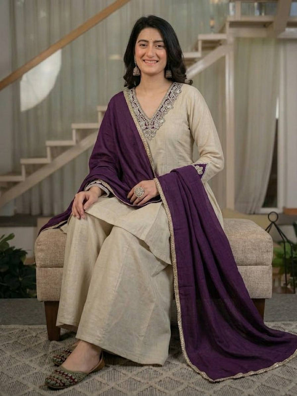 Designer Party Wear Look Top , Sharara Plazzo and Dupatta