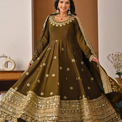 Heavy NC Vichitra Silk Anarkali Suit