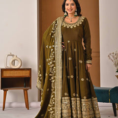 Heavy NC Vichitra Silk Anarkali Suit