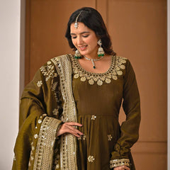 Heavy NC Vichitra Silk Anarkali Suit
