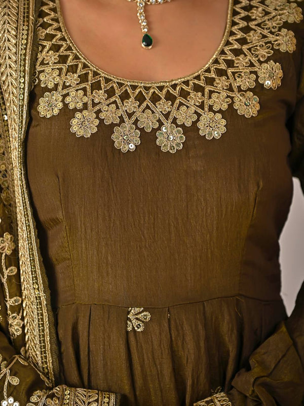 Heavy NC Vichitra Silk Anarkali Suit