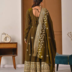 Heavy NC Vichitra Silk Anarkali Suit