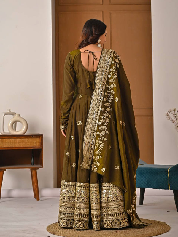 Heavy NC Vichitra Silk Anarkali Suit