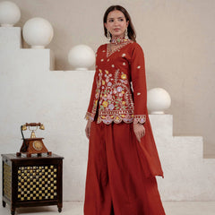New Designer Party Wear Look Top , Sharara Plazzo and Dupatta, New Fancy Style