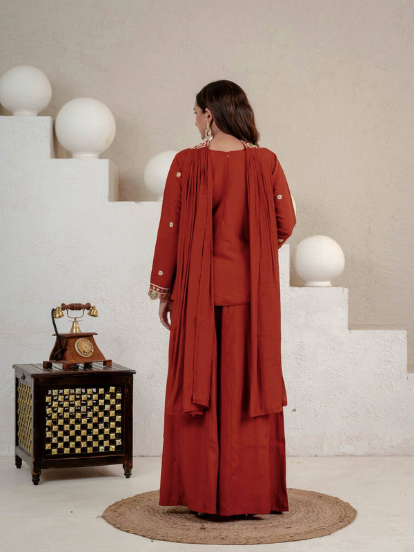 New Designer Party Wear Look Top , Sharara Plazzo and Dupatta, New Fancy Style