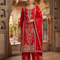 Pure Heavy Chinnon Silk Palazzo Suit Set