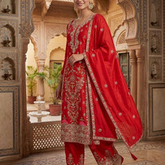 Pure Heavy Chinnon Silk Palazzo Suit Set