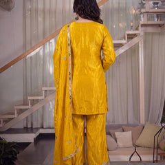 Sindoori Satin Silk Material Palazzo Pant Suit Set
