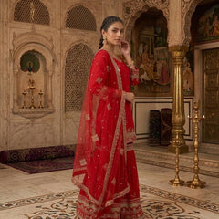 Designer Party Wear Look Top , Sharara Plazzo and Dupatta