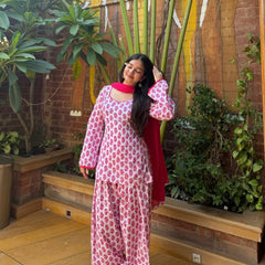 Heavy Pure Cameric Cotton Fully Fancy Sleeves With Latkan