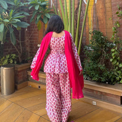 Heavy Pure Cameric Cotton Fully Fancy Sleeves With Latkan
