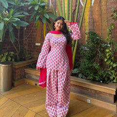 Heavy Pure Cameric Cotton Fully Fancy Sleeves With Latkan