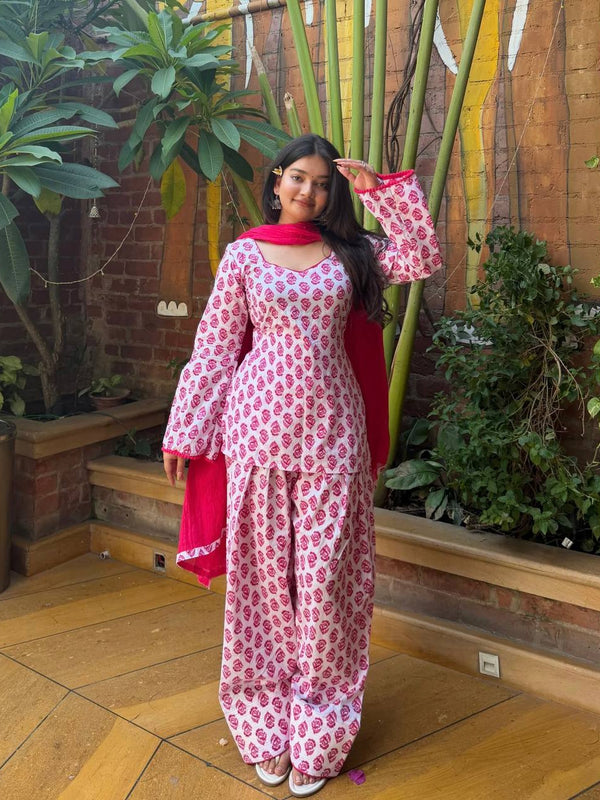 Heavy Pure Cameric Cotton Fully Fancy Sleeves With Latkan