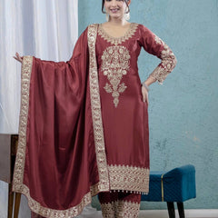 Pure Heavy Chinnon Silk Anarkali Suit