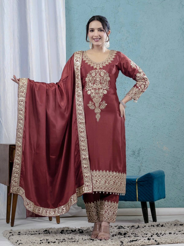 Pure Heavy Chinnon Silk Anarkali Suit