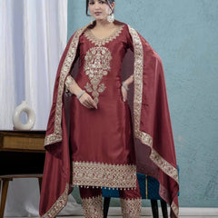 Pure Heavy Chinnon Silk Anarkali Suit